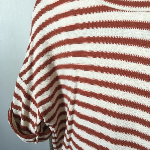 Striped Cream and Orangey Knit Top - Picture 3 of 4